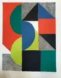 Composition» by Sonia Delaunay, 1969, Lithographie en couleur, sold Apr 2019