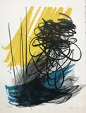 Composition by Hans Hartung, Lithographie en couleur, sold Apr 2019