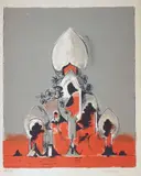 Composition by Graham Sutherland, Lithographie en couleur, sold Apr 2019