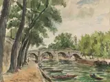 Paris le Pont Marie by Andre Malterre, 1957, Aquarelle gouachée signée, sold Apr 2019