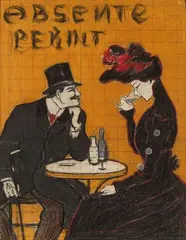Absinthe PERNOT», (1910). (Projet d'affiche) by Leonetto Cappiello, Pastel et gouache avec mise au carreau, sold Apr 2019