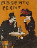 Absinthe PERNOT», (1910). (Projet d'affiche) by Leonetto Cappiello, Pastel et gouache avec mise au carreau, sold Apr 2019