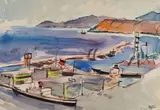 Le port d'Oran by Janine Marca, Aquarelle, sold Apr 2019