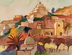 Vue de Safi by Janine Marca, 1950, Aquarelle, sold Apr 2019