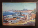 Le port d'Oran by Maurice Tisseyre, Gouache, sold Apr 2019