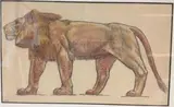 Lion marchant by Georges Medee, Fusain et sanguine monogrammé en bas à gauche, sold Apr 2019
