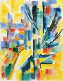 Composition by Pierre Dmitrienko, 1954, Aquarelle, sold Apr 2019