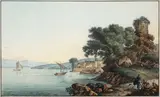A Thonon by Carl Ludwig Hackert, 1781, Aquarelle sur trait gravé, sold Mar 2019