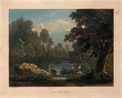 Le Lac de Chède by Samuel Birmann, 1826, Aquatinte gouachée, sold Mar 2019