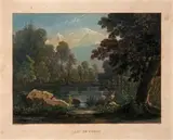 Le Lac de Chède by Samuel Birmann, 1826, Aquatinte gouachée, sold Mar 2019