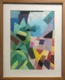 Composition abstraite by Jeanne Kosnik-Kloss, Aquarelle gouachée sur papier signé en K, sold Feb 2024