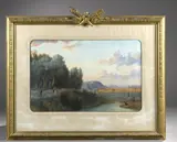 Vue de la campagne romaine by Pierre Girard, 1865, Aquarelle, sold Feb 2024