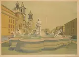 Piazza Navona by Georges Rohner, 1975, Lithographie, sold Dec 2023