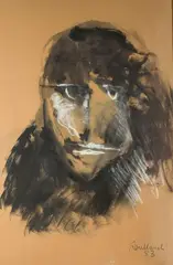 Portrait by Jean Roulland, Gouache, sold Dec 2023