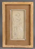 Ugolin by Auguste Rodin, Crayon noir et plume et encre brune, traces de rehauts de gouache blanche sur calque doubl, sold Jun 2024