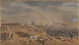 Scène de bataille by Théodore Jung, Aquarelle et rehauts de gouache, sold Jun 2024