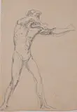 Nu by Paul Borel, Crayon noir, le cachet en bas à droite (L, sold Jun 2024