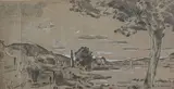Paysage à l'arbre by François Vernay, Crayon noir et encre, sur trois feuilles, sold Jun 2024