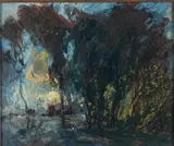 Crépuscule sur les grands arbres by François Cachoud, Pastel, gouache et fusain, sold Jun 2024