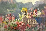 Balustrade fleurie by Antoine Barbier, Aquarelle, sold Jun 2024