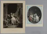 Le Compliment ou La Matinée du jour de l'An by Philibert-Louis Debucourt, Gravure en couleurs avec écoinçons imitant le marbre, sold Feb 2023