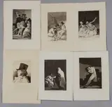 Los Caprichos : planches 1,3, 6, 10, 11, 71 by Francisco Goya, Eau-forte, aquatinte, pointe sèche, sold Feb 2023