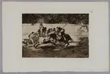 Esforzado rendon picando un toro. Planche 28 de La Tauromaquia by Francisco Goya, Eau-forte, aquatinte et burin sur papier vergé (fragment de filigrane Arches), sold Feb 2023