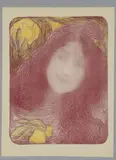 Sous les fleurs by Edmond Francois Aman-Jean, Lithographie en couleurs parue dans l'Estampe Moderne (cachet sec de la parution en bas à, sold Feb 2023