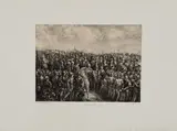 César et ses prisonniers. 1878 by Rodolphe Bresdin, Lithographie sur chine crème appliqué sur vélin, sold Feb 2023