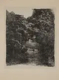 Le Gave. 1884 by Rodolphe Bresdin, Lithographie sur chine appliqué sur vélin avec la signature de l'artiste dans la planche, sold Feb 2023