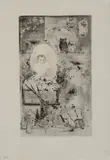 Baptême Japonais. 1887 by Félix Buhot, Eau-forte, pointe sèche et aquatinte sur papier chine, sold Feb 2023