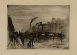 Matinée d'hiver sur les quais by Félix Buhot, Eau-forte, pointe sèche, aquatinte sur vergé, sold Feb 2023