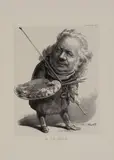 Honoré Daumier by Étienne Carjat, Lithographie sur chine appliqué sur vélin, sold Feb 2023