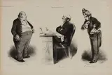 Girod de l'Ain J.-Joseph Rousseau Amiral Verhuel. Planche triple de La Caricature (516-518).1835 by Honoré Daumier, Lithographie sur vélin blanc, sold Feb 2023