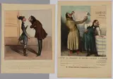 A toutes les personnes qui ont.... Que diable ! Macaire... est ce que tu vas tout garder planches 20 et 32 de la série Caricaturana .1837 by Honoré Daumier, Lithographie sur vélin blanc, sold Feb 2023
