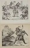Leçon de Voltiges Gare derrière !! 1822 by Eugène Delacroix, Lithographie sur papier vergé, sold Feb 2023
