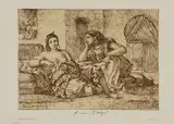 Femmes d'Alger. 1833 by Eugène Delacroix, Lithographie publiée dans la Gazette des Beaux-Arts, petites marges, sold Feb 2023