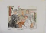 La famille du graveur. c.1900. Bois en couleurs sur papier pelure, publication pour « L' by Maurice Delcourt, Estampe et l'Affiche », sold Feb 2023