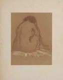 Deux études de nu féminin by Georges Gobo, Sanguine et craie blanche sur papier, sold Feb 2023