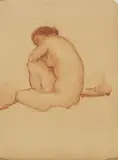 Deux études de nu féminin by Georges Gobo, Sanguine, sanguine et craie sur papier, sold Feb 2023