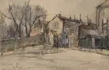 Montmartre by Fernand Herbo, 1938, Fusain, aquarelle et gouache sur papier, sold Feb 2023