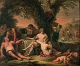 Les plaisirs de Bacchus ou l'Allégorie de l'automne by Nicolas-René Jollain, Panneau, sold Jun 2019
