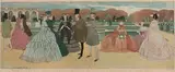 Le Rendez-vous de chasse. 1902; Dans les jardins de Versailles. 1903 by Bernard Boutet de Monvel, Eau-forte et aquatinte, sold May 2019