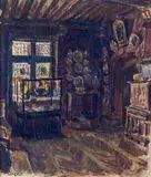Intérieur, Musée de Cluny by Louis Hayet, Aquarelle et gouache sur papier, sold May 2019