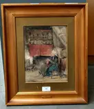 La couture à côté de l'âtre by Alexis Vollon, Aquarelle sur papier, sold May 2019
