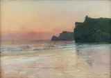 Bord de mer au soleil couchant by Charles Cottet, Pastel sur papier, sold May 2019