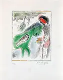 Le Cheval Vert" by Marc Chagall, 1973, Lithographie originale, sold Apr 2022