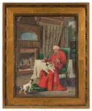 Le cardinal avec son chien et chat by François Joseph Girot, Aquarelle, sold Jul 2025