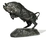 Taureau by Antoine-Louis Barye, Bronze patiné, sold Jul 2025