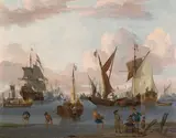 Vaisseaux hollandais près de la côte by Johannes de Blaauw, Toile, sold Dec 2017
